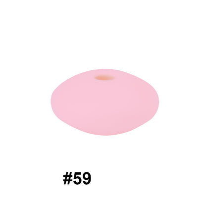 50pcs 12mm Silicone Flat Spacer Beads Solid Color Matte Finish 15