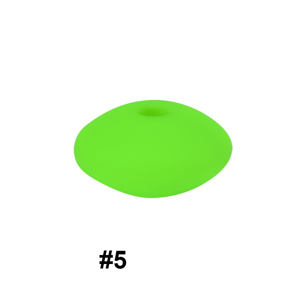 50pcs 12mm Silicone Flat Spacer Beads Solid Color Matte Finish 61
