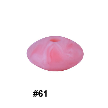 50pcs 12mm Silicone Flat Spacer Beads Solid Color Matte Finish 17