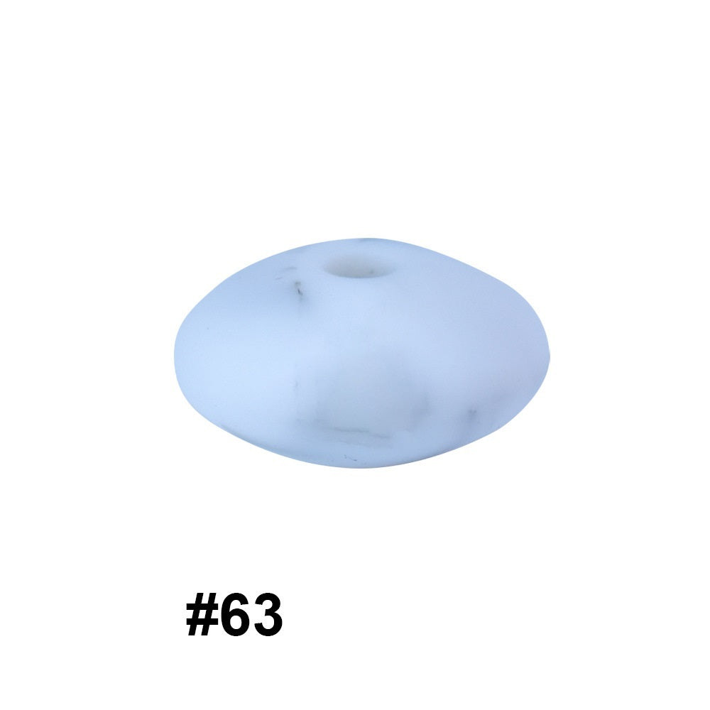 50pcs 12mm Silicone Flat Spacer Beads Solid Color Matte Finish 19
