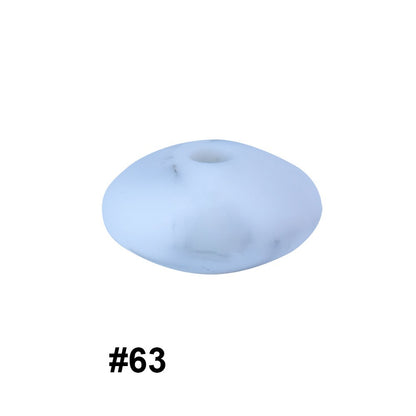 50pcs 12mm Silicone Flat Spacer Beads Solid Color Matte Finish 19
