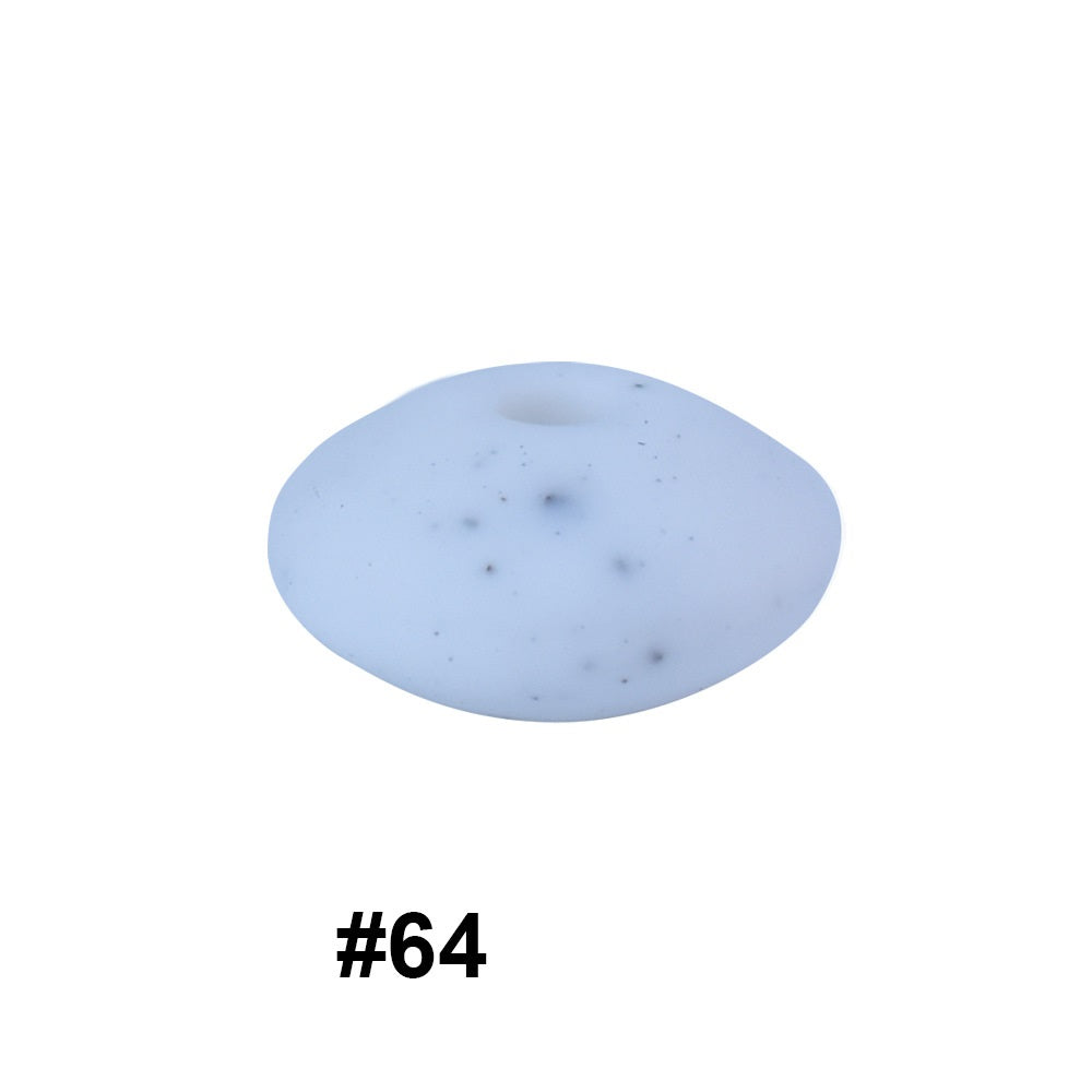 50pcs 12mm Silicone Flat Spacer Beads Solid Color Matte Finish 20