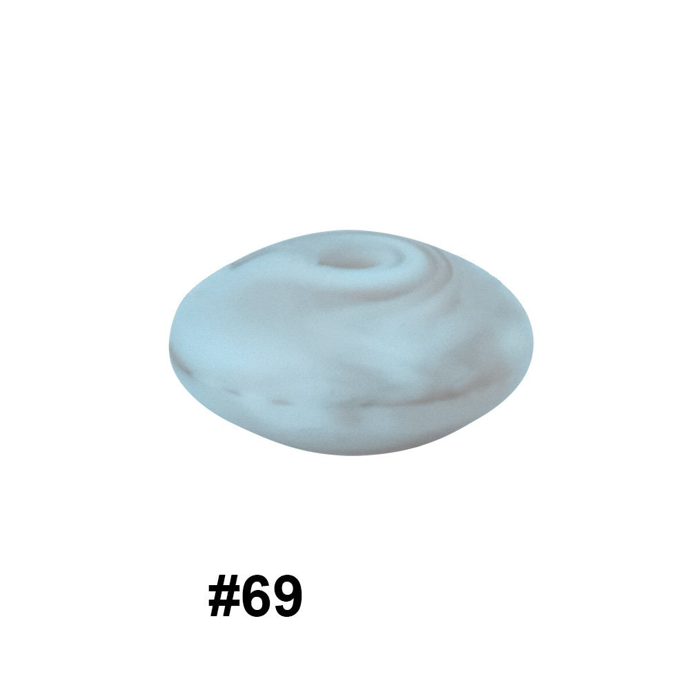 50pcs 12mm Silicone Flat Spacer Beads Solid Color Matte Finish 25