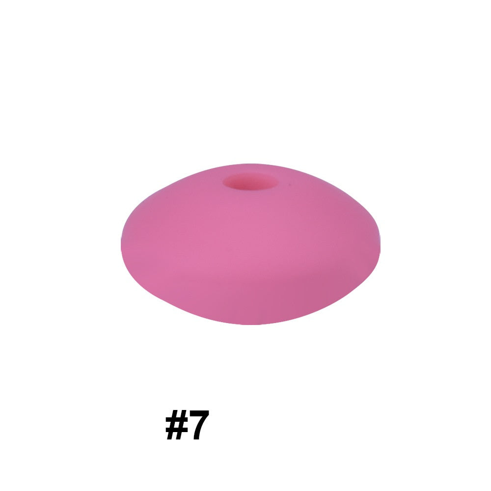 50pcs 12mm Silicone Flat Spacer Beads Solid Color Matte Finish 63