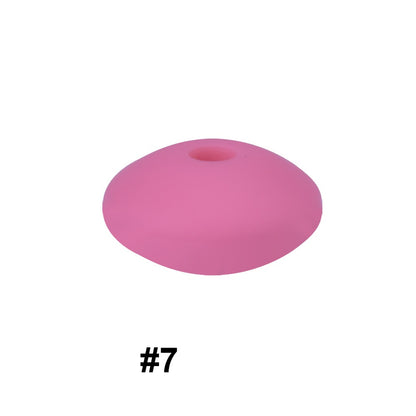 50pcs 12mm Silicone Flat Spacer Beads Solid Color Matte Finish 63