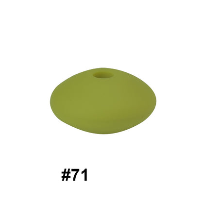 50pcs 12mm Silicone Flat Spacer Beads Solid Color Matte Finish 27