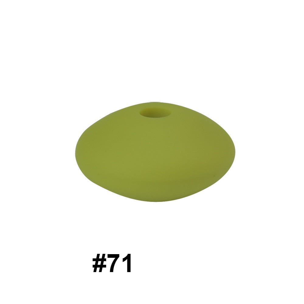 50pcs 12mm Silicone Flat Spacer Beads Solid Color Matte Finish 27