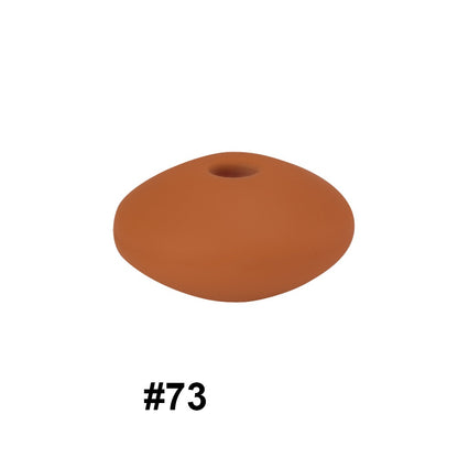 50pcs 12mm Silicone Flat Spacer Beads Solid Color Matte Finish 29