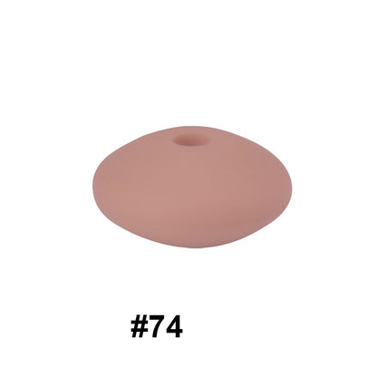 50pcs 12mm Silicone Flat Spacer Beads Solid Color Matte Finish 30
