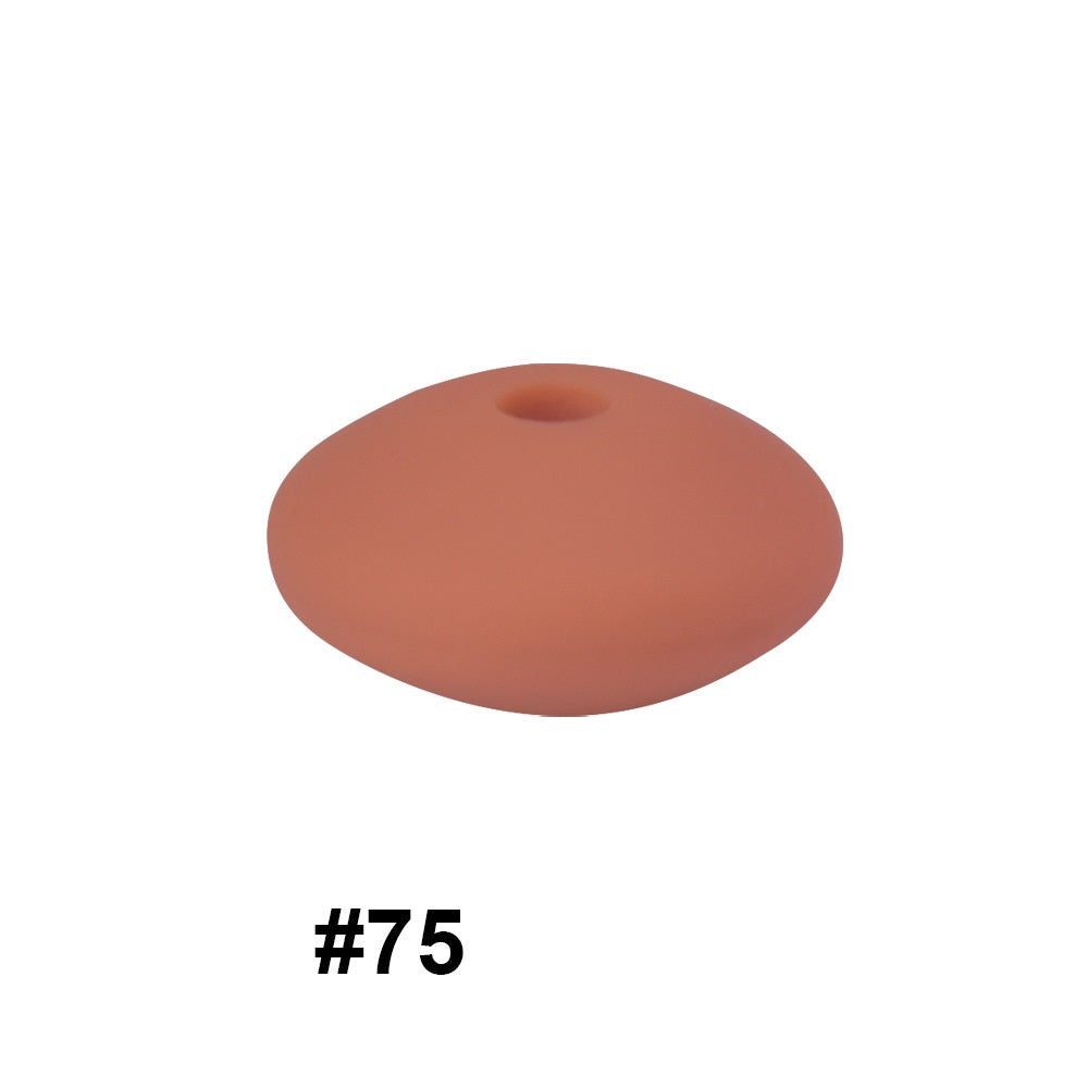 50pcs 12mm Silicone Flat Spacer Beads Solid Color Matte Finish 31