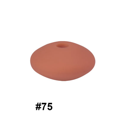 50pcs 12mm Silicone Flat Spacer Beads Solid Color Matte Finish 31