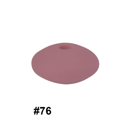 50pcs 12mm Silicone Flat Spacer Beads Solid Color Matte Finish 32