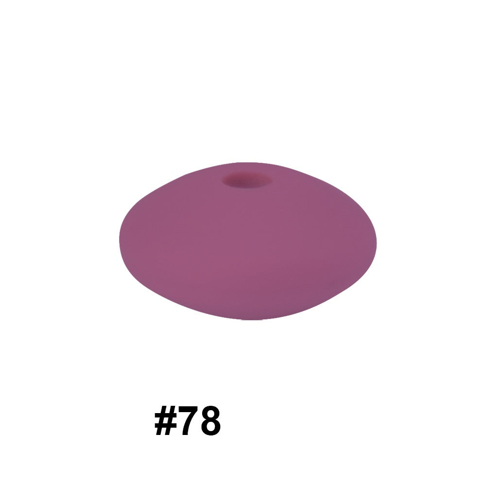 50pcs 12mm Silicone Flat Spacer Beads Solid Color Matte Finish 34