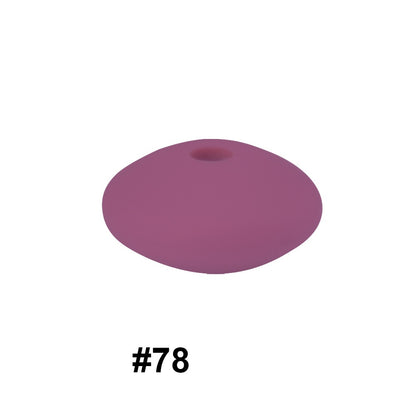 50pcs 12mm Silicone Flat Spacer Beads Solid Color Matte Finish 34
