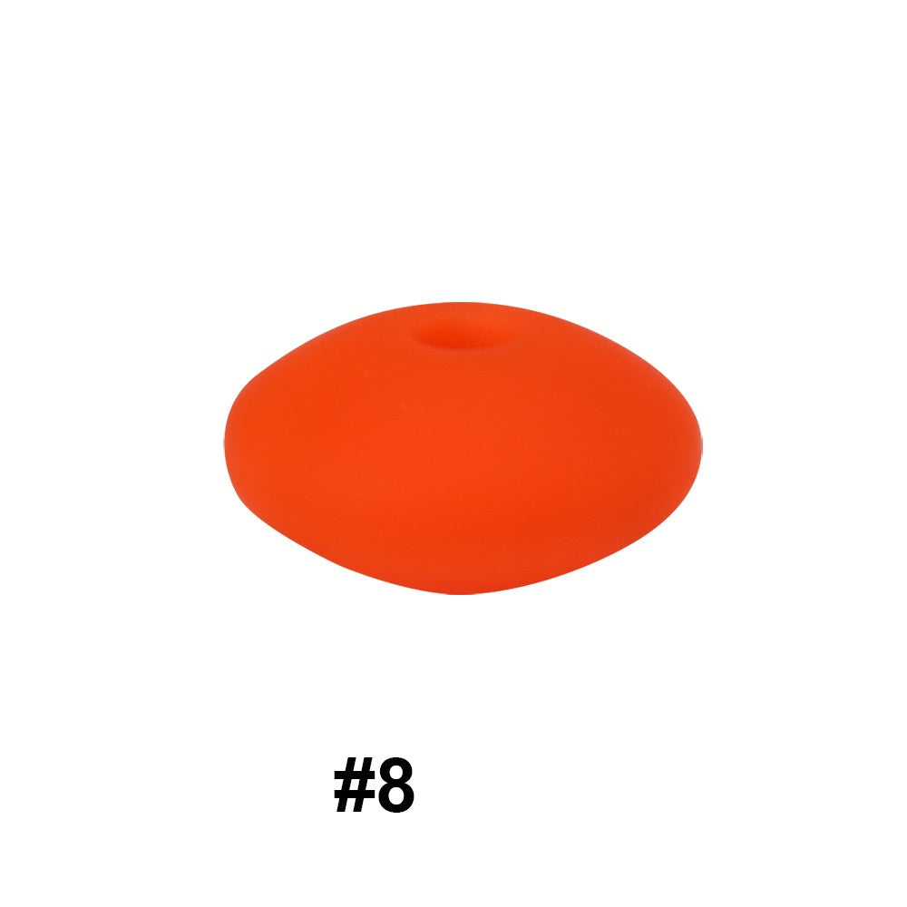 50pcs 12mm Silicone Flat Spacer Beads Solid Color Matte Finish 64