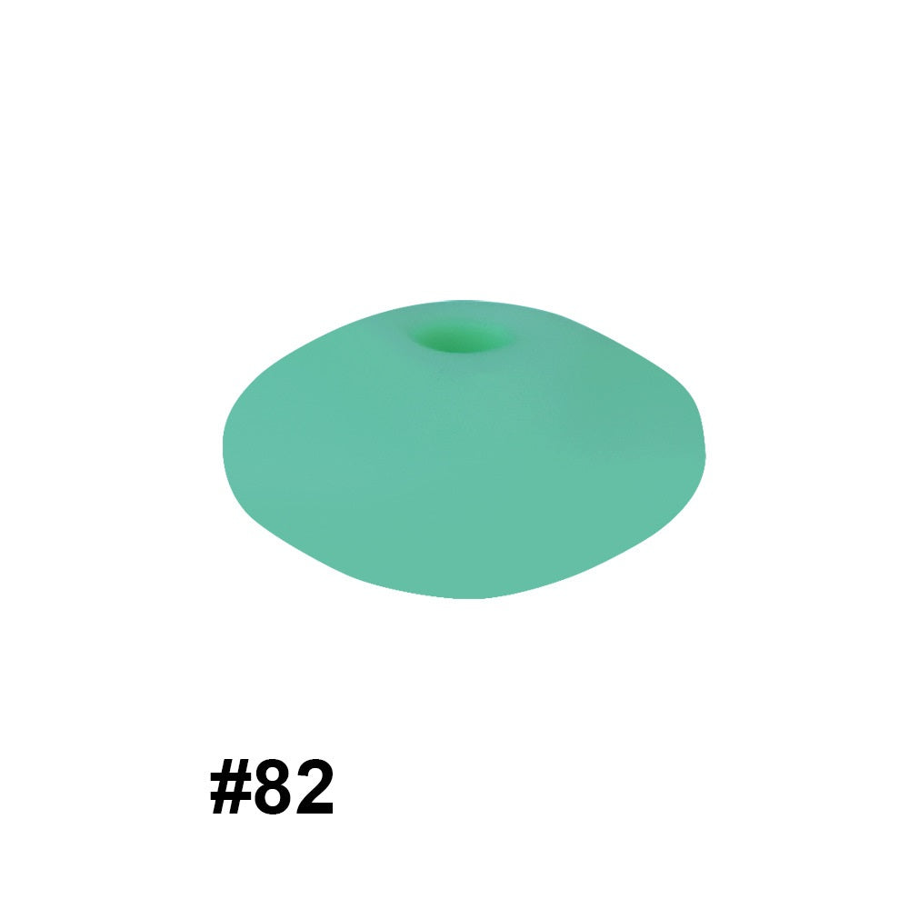 50pcs 12mm Silicone Flat Spacer Beads Solid Color Matte Finish 38