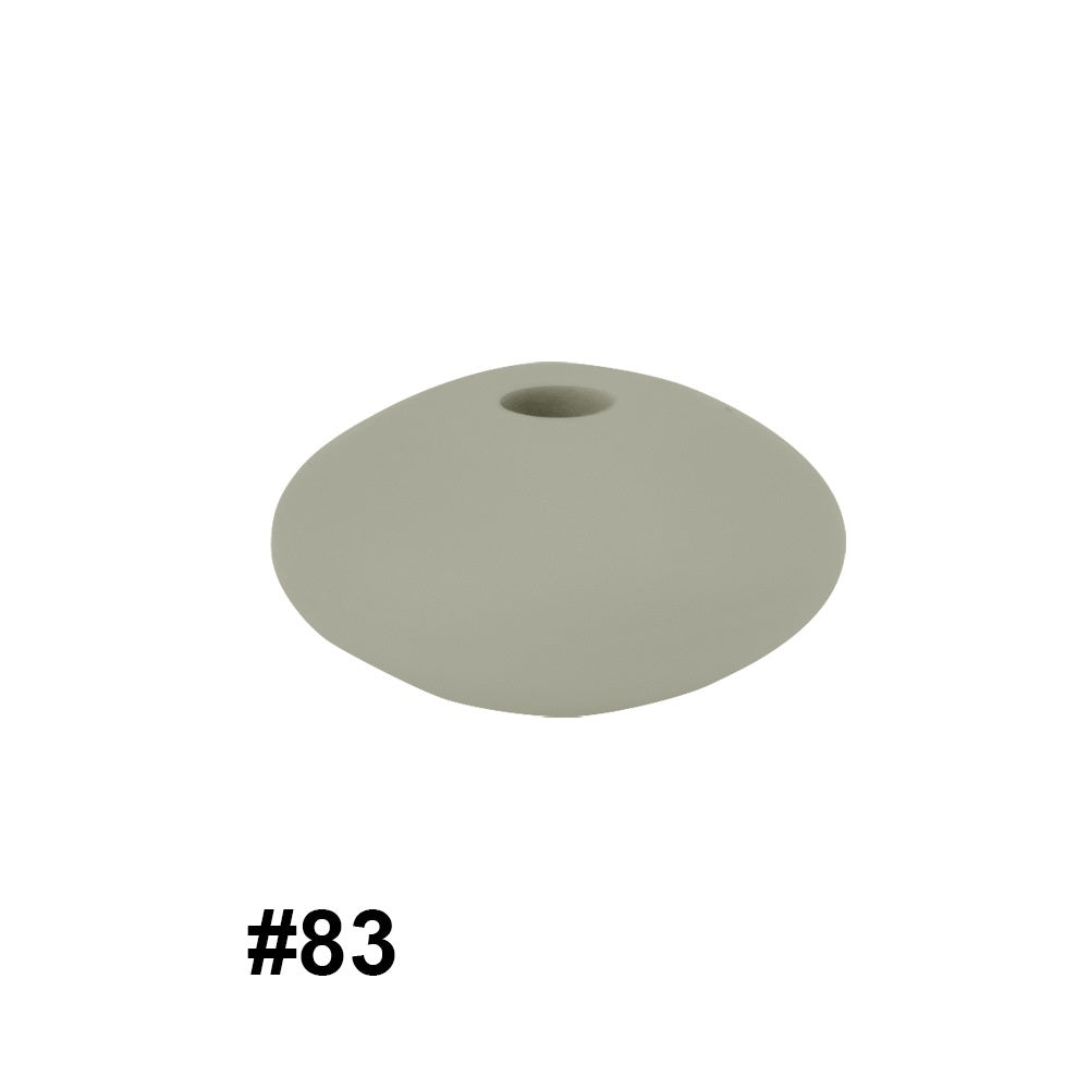 50pcs 12mm Silicone Flat Spacer Beads Solid Color Matte Finish 39