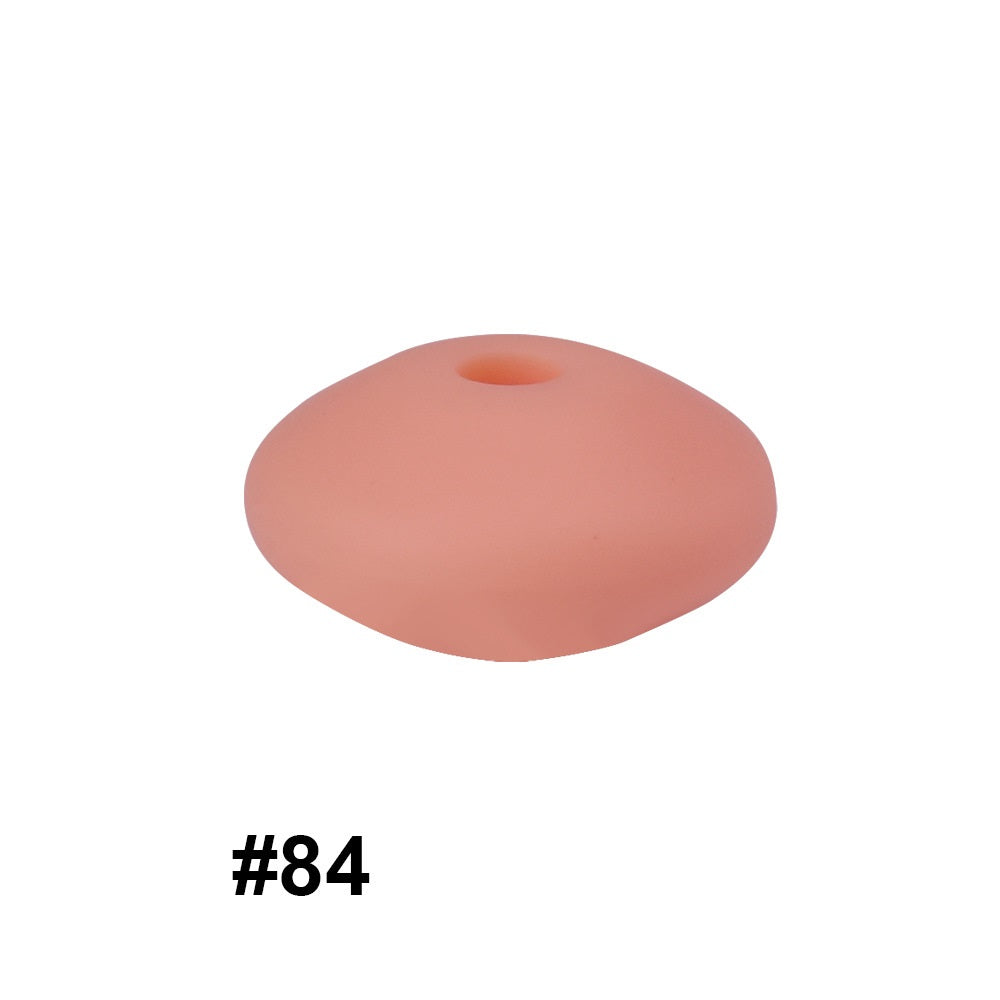 50pcs 12mm Silicone Flat Spacer Beads Solid Color Matte Finish 40