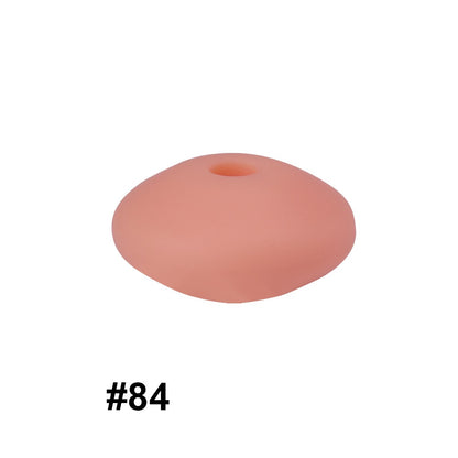50pcs 12mm Silicone Flat Spacer Beads Solid Color Matte Finish 40