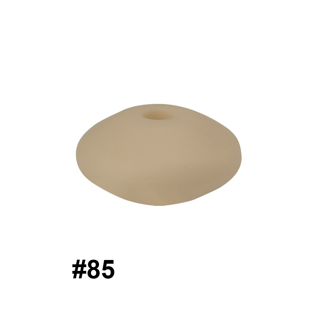 50pcs 12mm Silicone Flat Spacer Beads Solid Color Matte Finish 41