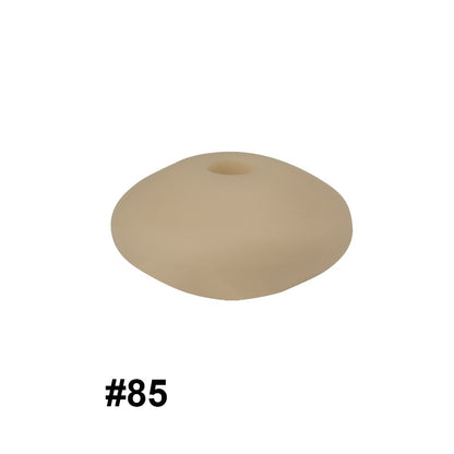 50pcs 12mm Silicone Flat Spacer Beads Solid Color Matte Finish 41