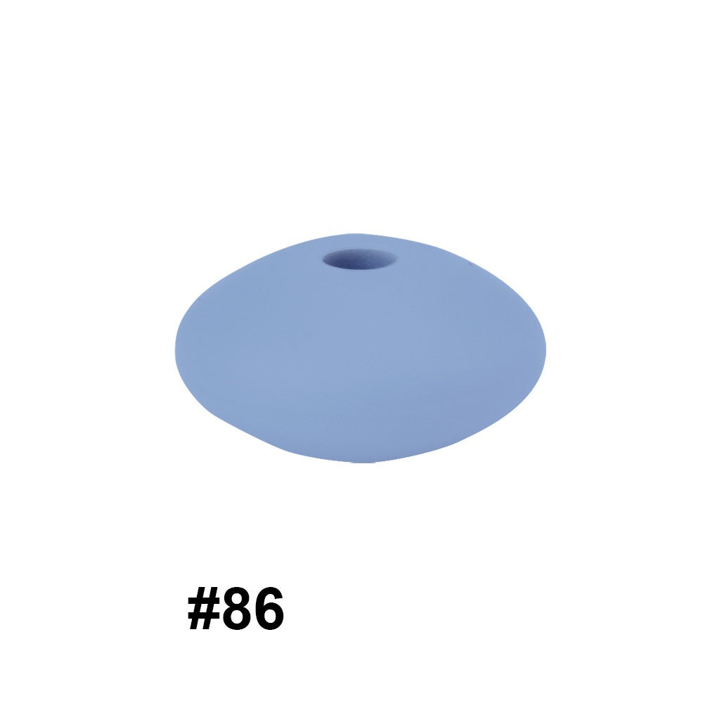 50pcs 12mm Silicone Flat Spacer Beads Solid Color Matte Finish 42