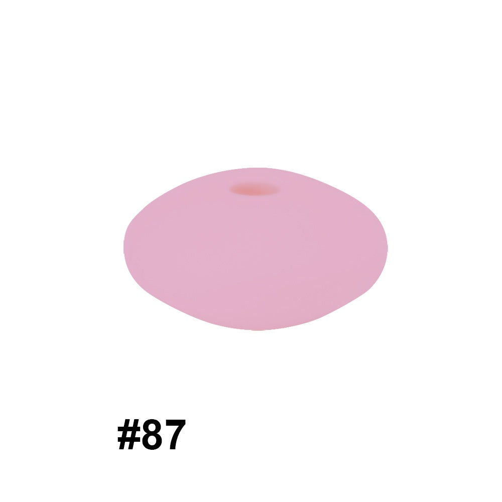 50pcs 12mm Silicone Flat Spacer Beads Solid Color Matte Finish 43