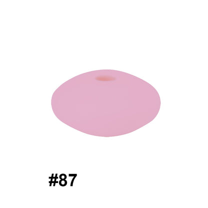 50pcs 12mm Silicone Flat Spacer Beads Solid Color Matte Finish 43