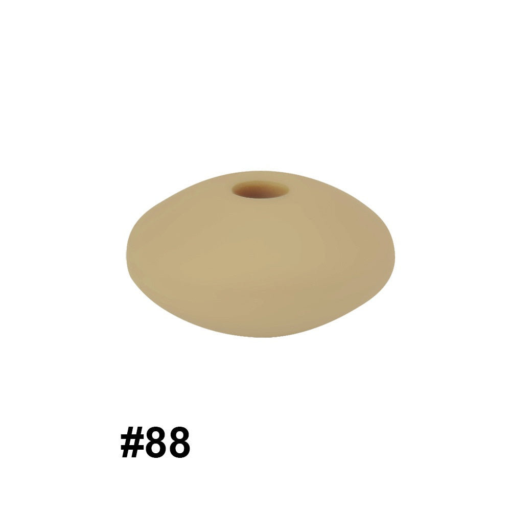50pcs 12mm Silicone Flat Spacer Beads Solid Color Matte Finish 44