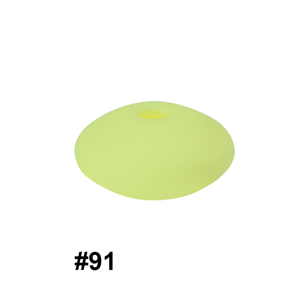 50pcs 12mm Silicone Flat Spacer Beads Solid Color Matte Finish 47