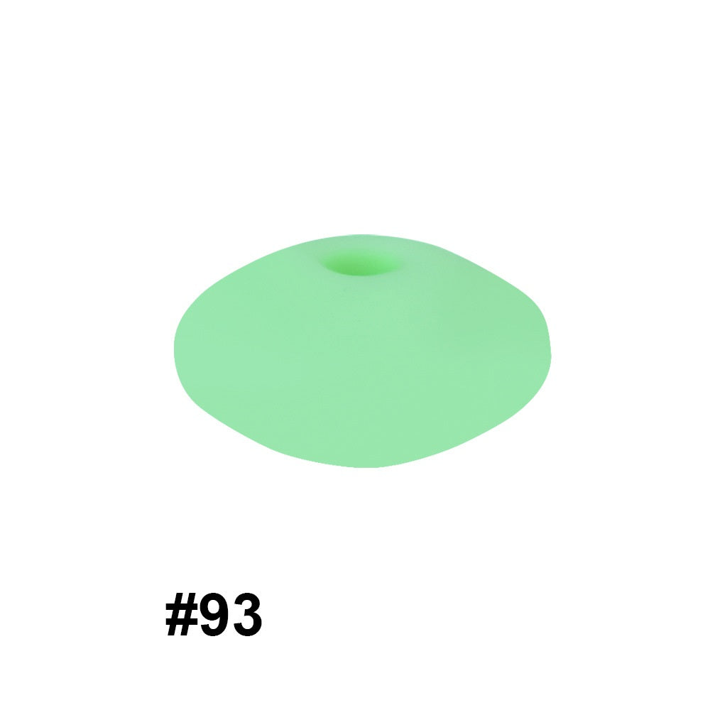50pcs 12mm Silicone Flat Spacer Beads Solid Color Matte Finish 49