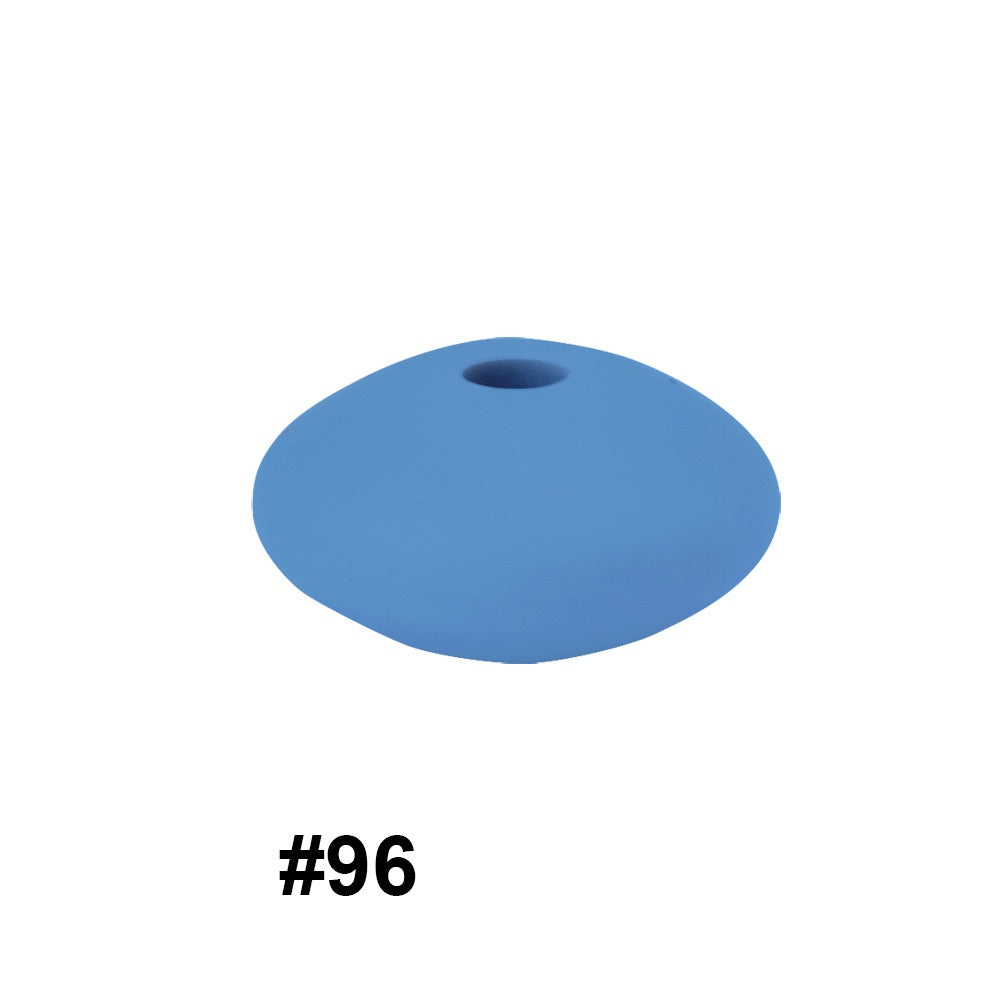 50pcs 12mm Silicone Flat Spacer Beads Solid Color Matte Finish 52