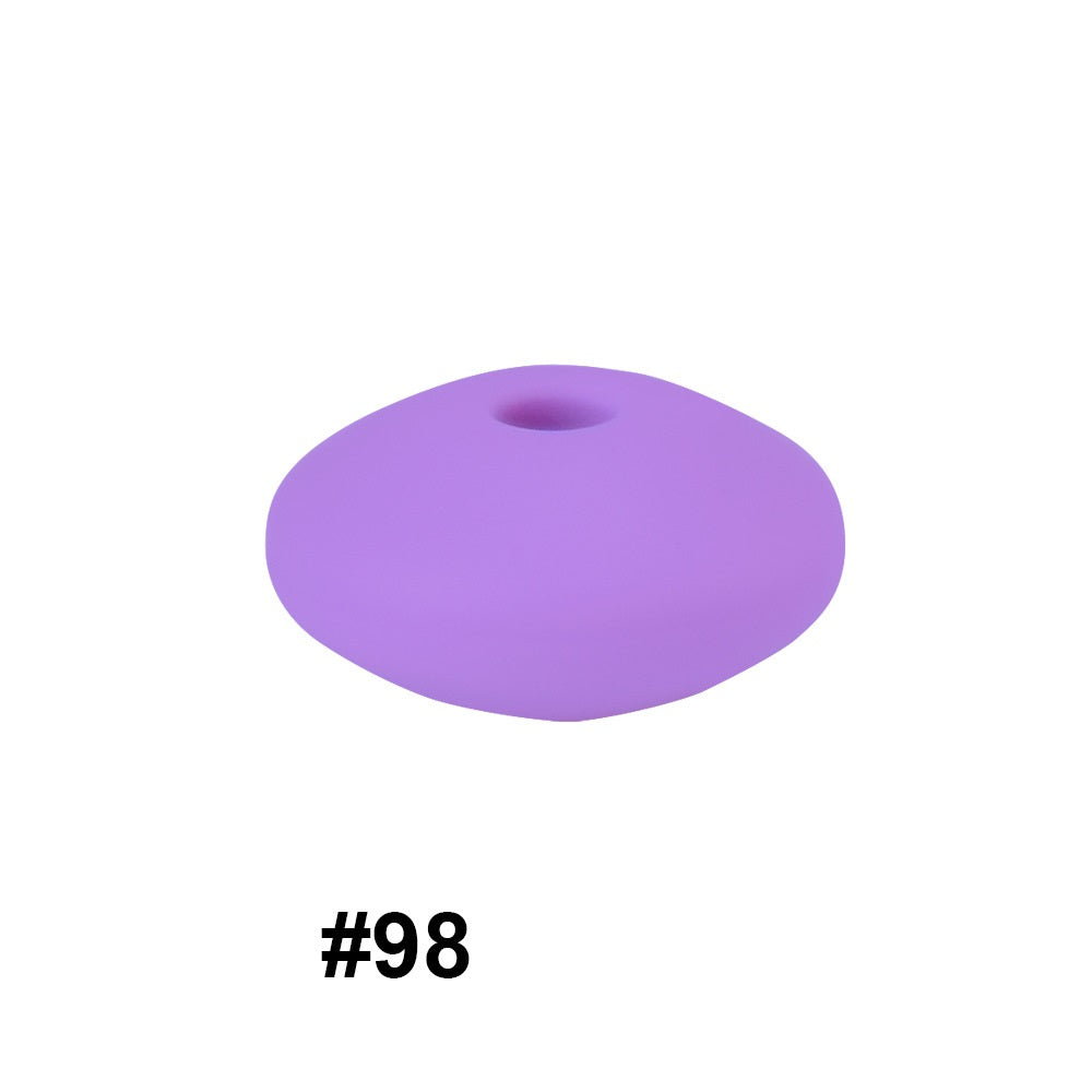 50pcs 12mm Silicone Flat Spacer Beads Solid Color Matte Finish 54