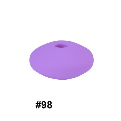 50pcs 12mm Silicone Flat Spacer Beads Solid Color Matte Finish 54