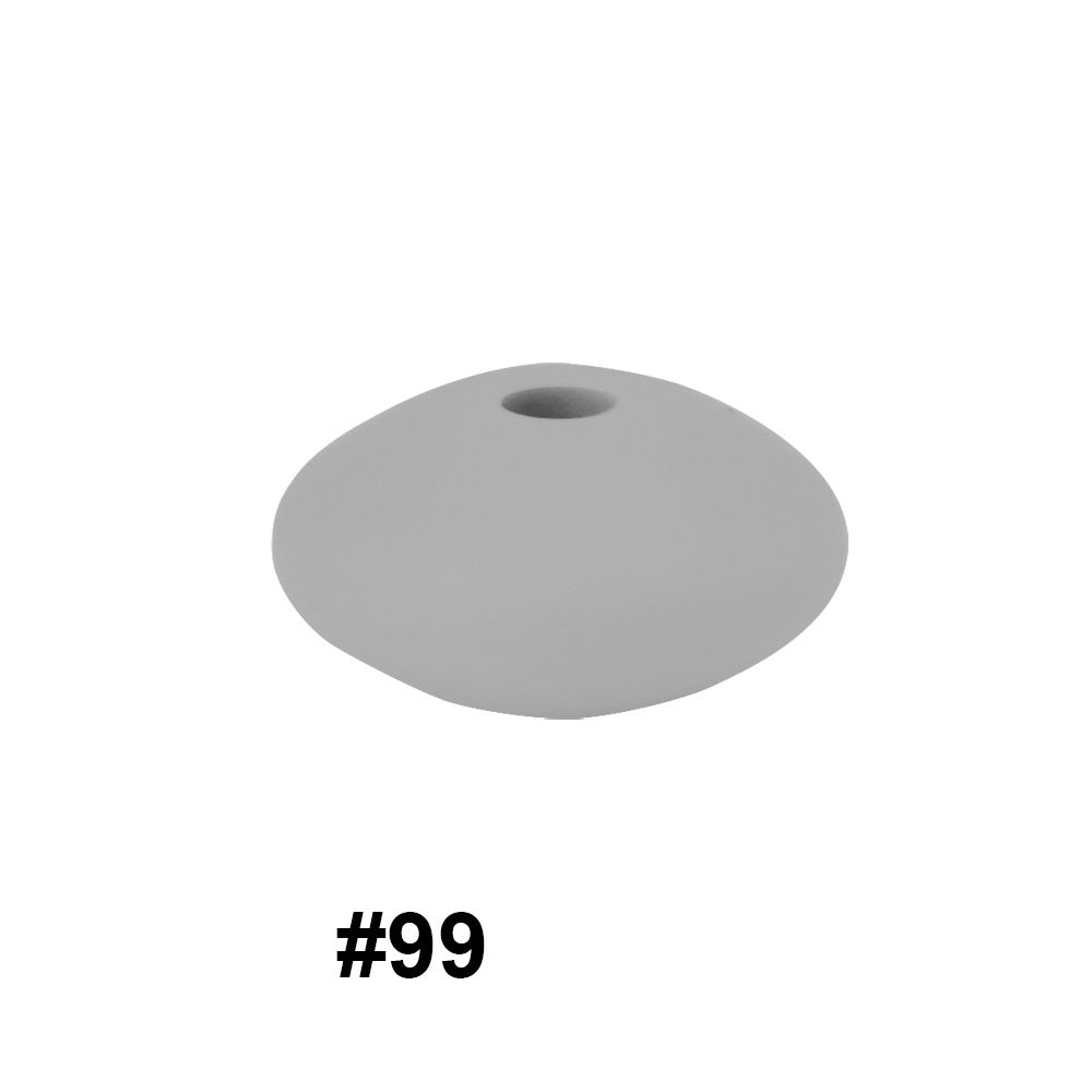 50pcs 12mm Silicone Flat Spacer Beads Solid Color Matte Finish 55