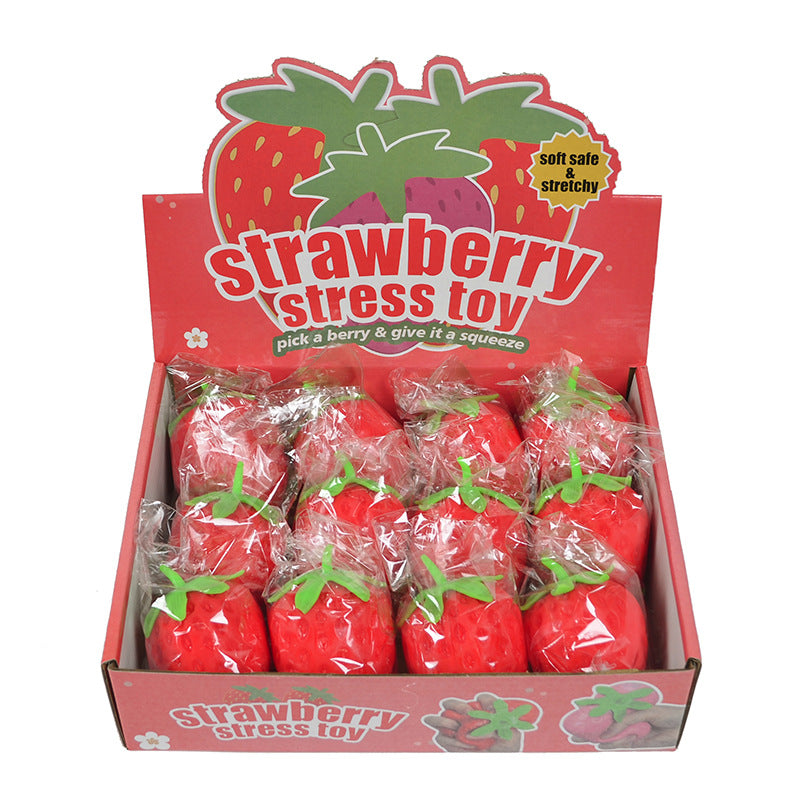 TPR Strawberry Squeeze Sensory Stress Ball Toy 5.5 × 8cm 5
