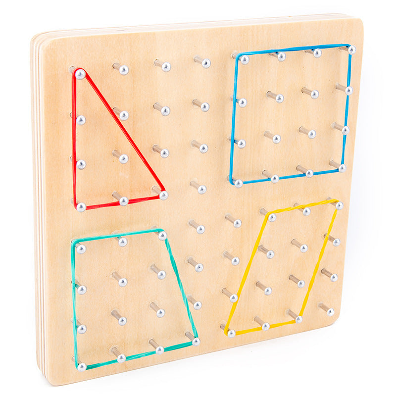 Wooden Montessori Toys Card Nail Board for Toddlers 15cm 5