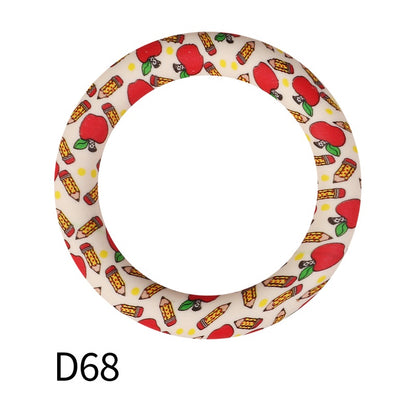 65mm Printed Silicone Beads Rings 29