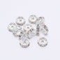 50pcs 8mm Rhinestone Spacer Beads Flat Silver Gold Rose Gold Black Gun 4