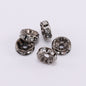 50pcs 8mm Rhinestone Spacer Beads Flat Silver Gold Rose Gold Black Gun 6