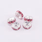 50pcs 8mm Rhinestone Spacer Beads Flat Silver Gold Rose Gold Black Gun 16
