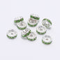 50pcs 8mm Rhinestone Spacer Beads Flat Silver Gold Rose Gold Black Gun 14