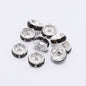 50pcs 8mm Rhinestone Spacer Beads Flat Silver Gold Rose Gold Black Gun 13