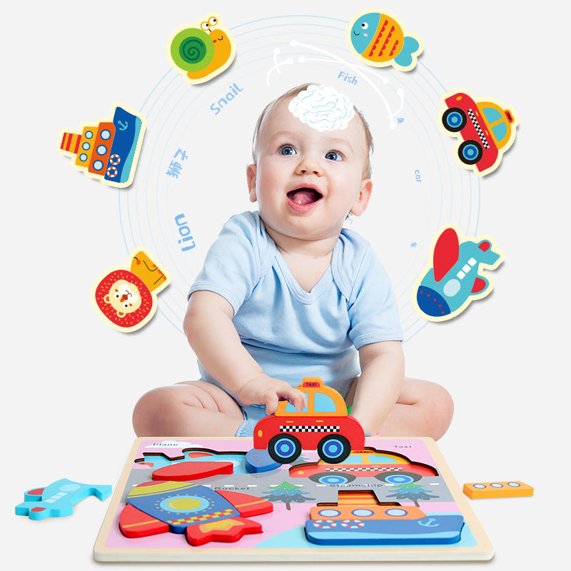 Wooden 3D Puzzle Educational Toy for Kids Early Development 4