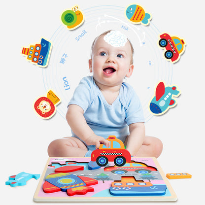 Wooden 3D Puzzle Educational Toy for Kids Early Development 4