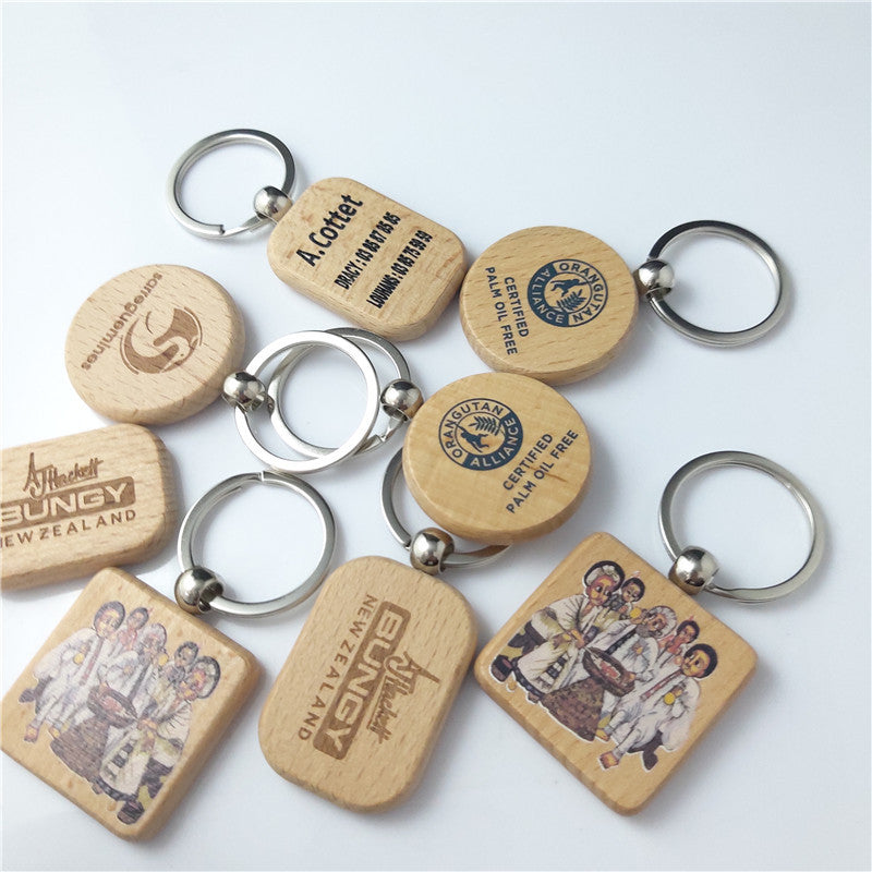 Wooden Beech Wood Keychain Blank Various Shapes for DIY 4