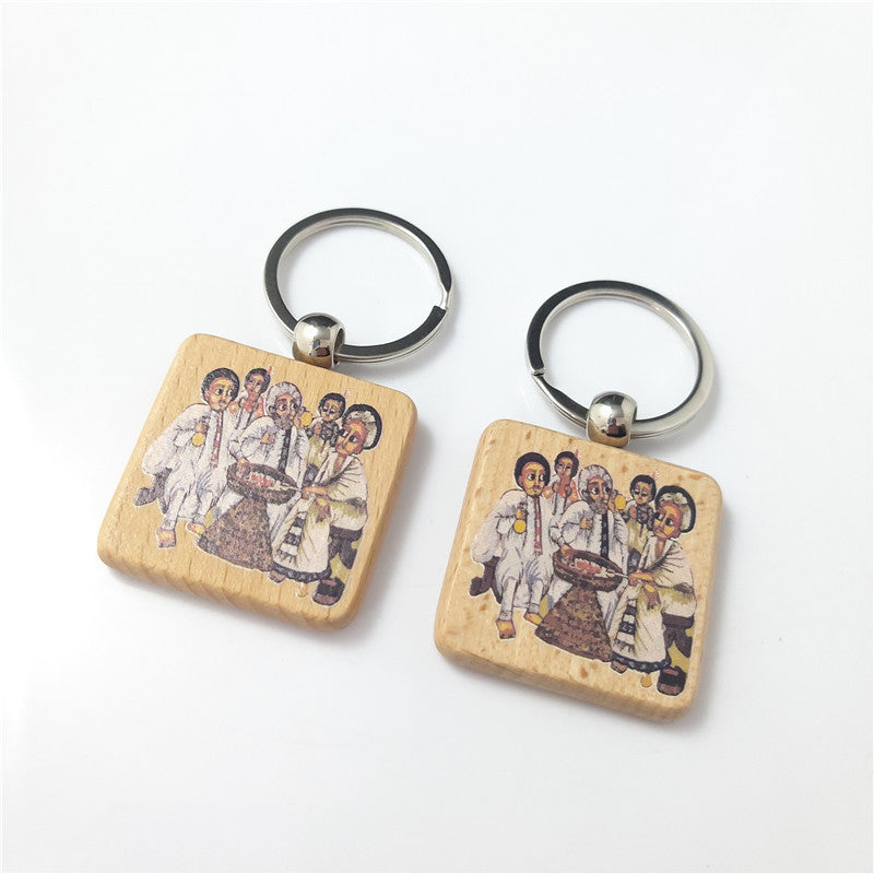 Wooden Beech Wood Keychain Blank Various Shapes for DIY 2