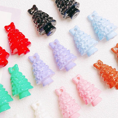 5pcs 36x22mm Christmas Tree Acrylic Beads Holiday Craft 2