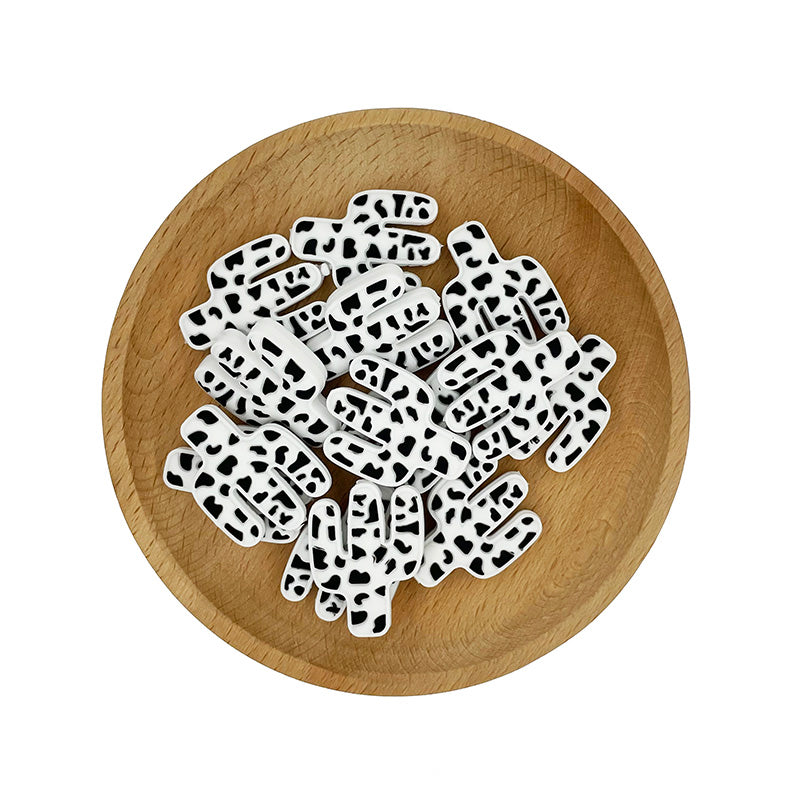 20pcs Silicone Focal Beads Cactus Cutout Center Design 11