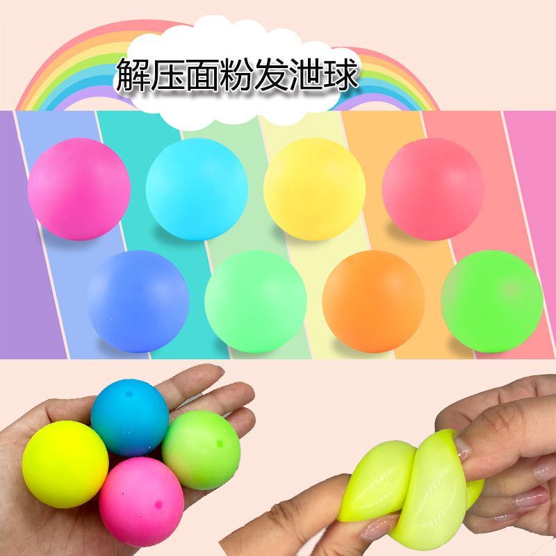 TPR Soft Rainbow Flour Ball Sensory Fidget Toy 3.5cm 3